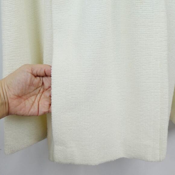 Vintage Square Shoulder Textured Blazer Sz M Ivory Cream Bouclé - Picture 15 of 16